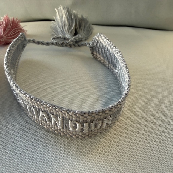 Dior Pink and Gray Woven Logo Bracelets - Picture 3 of 5